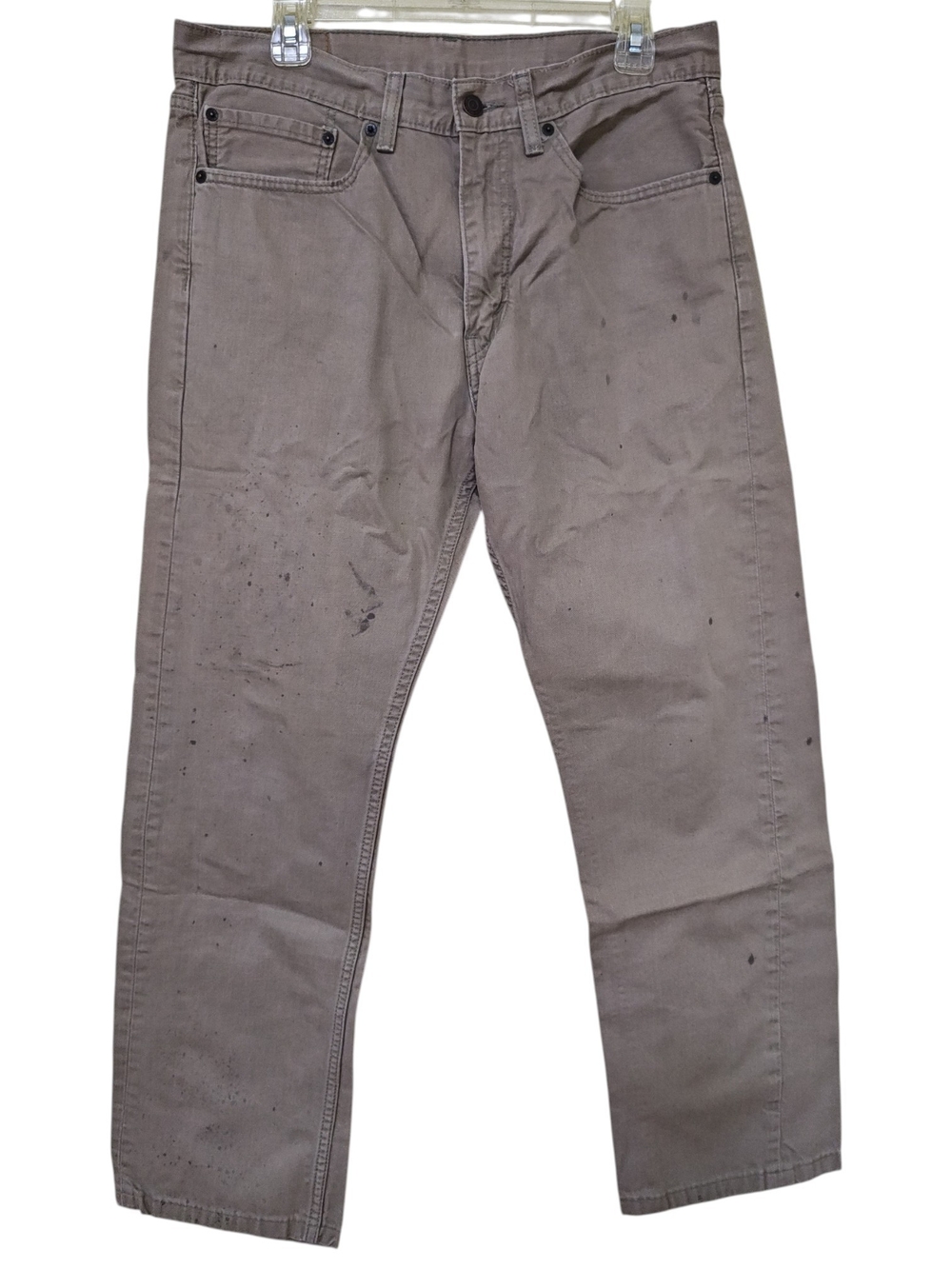 Levi's 505 Regular Fit Straight Leg Jeans Men's W34 L32 Tan Khaki Brown Denim